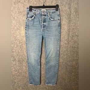 Agolde Woman Size 26 Nico high-rise slim-fit jeans‎ in a light blue vintage wash